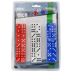 Large Red White and Blue Dice - Carded