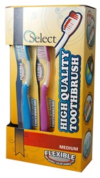 Toothbrush (Medium) Display - Assorted Colors (12 Pieces Per Display)