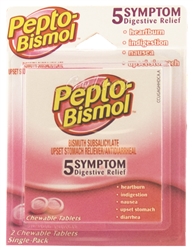 Pepto-Bismol Chewable Single-Pack Blister - 2 Tablets